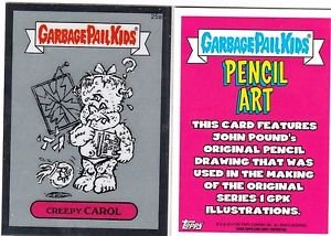 2013 CHROME GARBAGE PAIL KIDS SKETCH CONCEPT "CREEPY CAROL" 25a PENCIL ART CARD