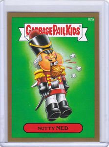 2014 GARBAGE PAIL KIDS 2ND SERIES GOLD BORDER "NUTTY NED" #82a STICKER CARD