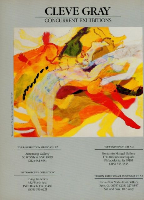 Cleve Gray 1986 Art Exhibition Ad Resurrection #6