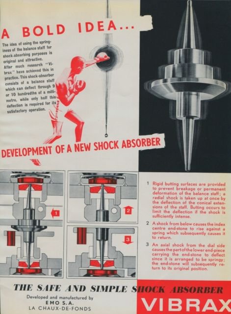 1951 Vibrax Company EMO S.A. Vintage 1951 Swiss Ad Suisse Advert Horlogerie Horology