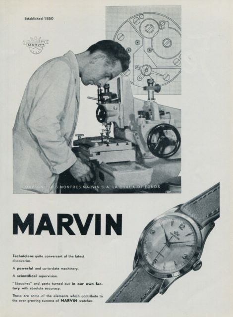 1951 Marvin Watch Company La Chaux-de-Fonds Switzerland 1951 Swiss Ad Suisse Advert Horlogerie