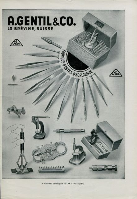 A. Gentil & Co. Switzerland 1947 Swiss Ad Suisse Advert Horlogerie Horology
