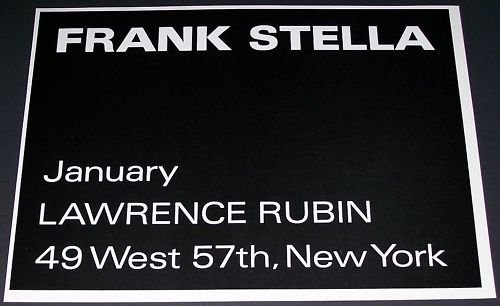 Frank Stella Vintage 1970 Art Exhibition Ad Lawrence Rubin, NY