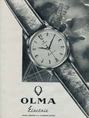 1962 Olma Watch Company Switzerland Numa Jeannin S.A. 1962 Swiss Ad Suisse Advert