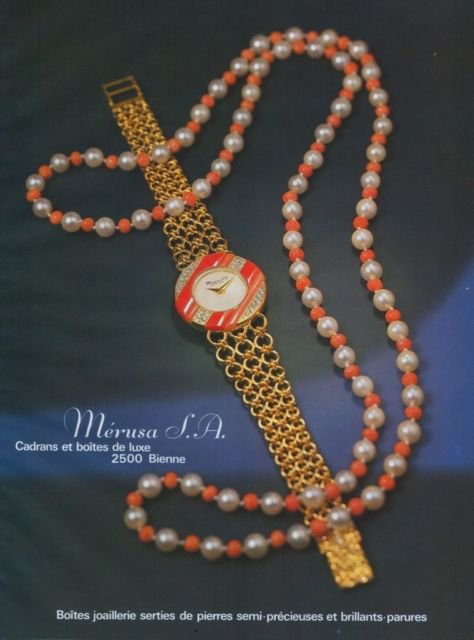 1977 Jewelers Merusa SA Switzerland Vintage 1977 Swiss Ad Suisse Advert Horlogerie Horology
