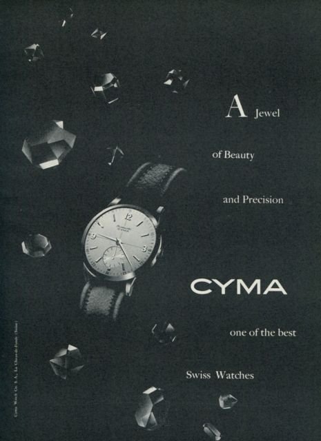Cyma Watch Company 1951 Swiss Ad La Chaux-de-Fonds Switzerland Suisse Advert Horology