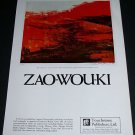 1969 Zao-Wou-Ki Red Composition Advert Vintage 1969 Art Ad Advertisement