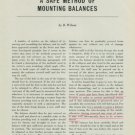 1949 A Safe Method of Mounting Balances 1949 Swiss Magazine Article Horology Horlogerie Suisse