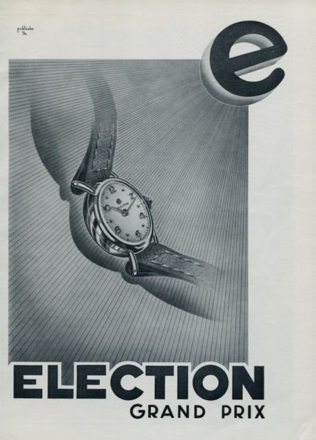 Election Watch Company 1951 Swiss Ad Suisse Advert Horlogerie Horology