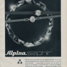 Alpina Union Horlogere SA Saphir Vintage 1962 Swiss Ad Suisse Horlogerie Advert