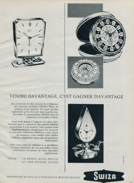 Swiza Clock Company Switzerland 1962 Swiss Ad Suisse Advert HorlogerieHorology