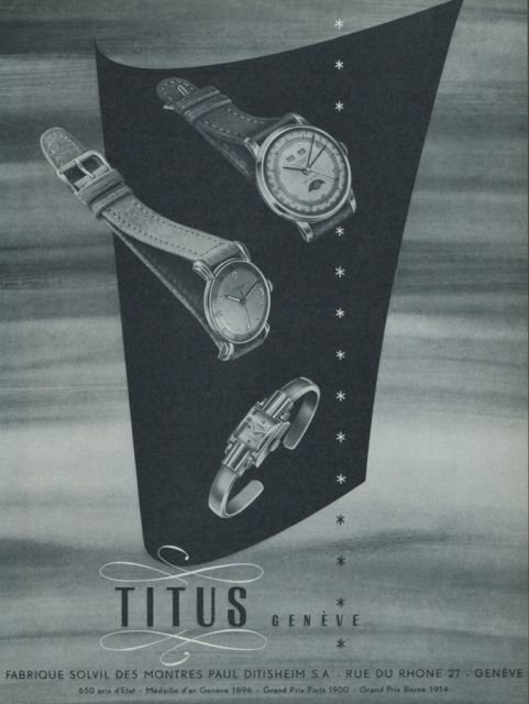 1951 Titus Watch Company Switzerland Vintage 1951 Swiss Ad Suisse Advert Horlogerie Horology