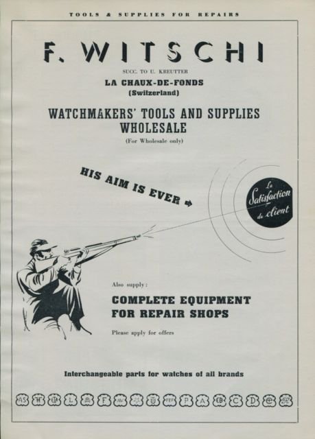 F. Witschi Company Switzerland 1951 Swiss Ad Horlogerie Horology Suisse Advert