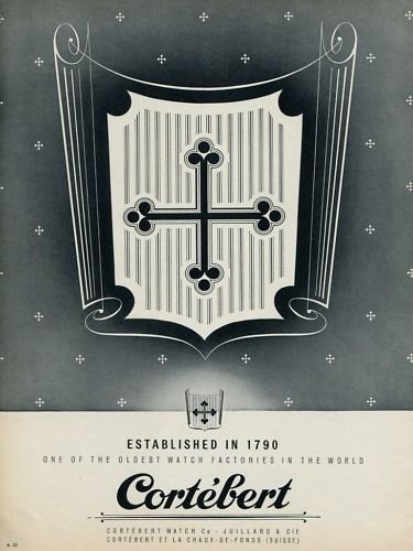 Cortebert Watch Company Switzerland Vintage 1953 Swiss Ad Suisse Advert