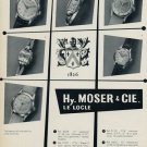 1953 Hy. Moser & Cie Watch Company Le Locle Switzerland Vintage 1953 Swiss Ad Suisse Advert