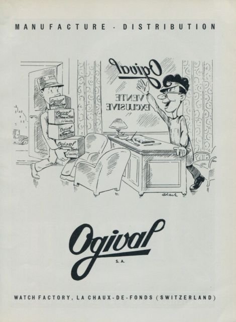 1951 Ogival Watch Company Vintage 1951 Swiss Ad Suisse Advert Horlogerie Horology