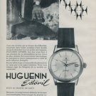 1962 Huguenin Watch Company Estoril Vintage 1962 Swiss Ad Suisse Advert Horlogerie