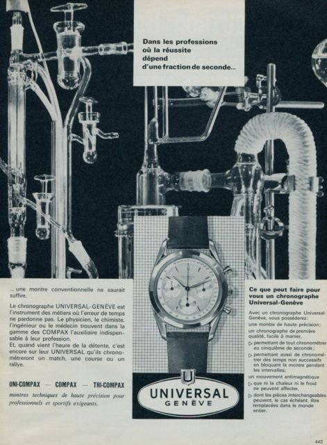 1964 Universal Geneve Watch Company Switzerland Vintage 1964 Swiss Ad Suisse Advert Horlogerie