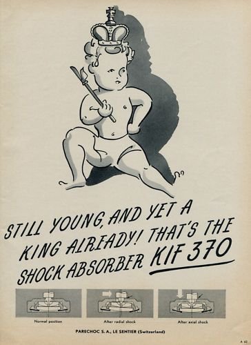 1953 KIF 370 Parechoc Company Switzerland Vintage 1953 Swiss Ad Suisse Advert Horology