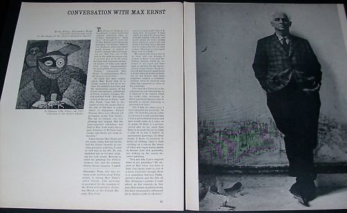 1966 Conversation with Max Ernst Vintage 1966 Art Magazine Article by Alexander Watt