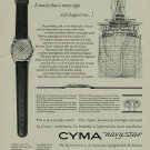Cyma Watch Company Navystar Advert Vintage 1956 Swiss Ad Switzerland Suisse Advert