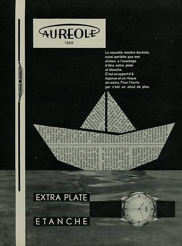 Aureole Watch Company Switzerland 1956 Swiss Ad Suisse Advert Horlogerie Horology