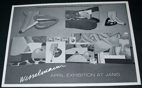 1970 Tom Wesselmann Vintage 1970 Art Exhibition Ad Advert Janis Gallery