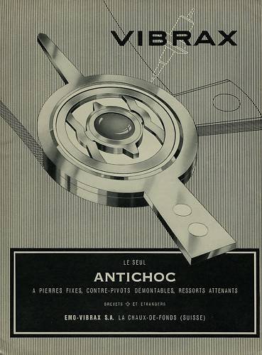 1956 Vibrax Antichoc Company Switzerland Vintage 1956 Swiss Ad Suisse Advert Horology Horlogerie