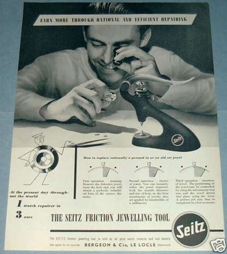 1951 Seitz Watch Repair Tool Company Le Locle Switzerland Vintage 1951 Swiss Ad Suisse Advert