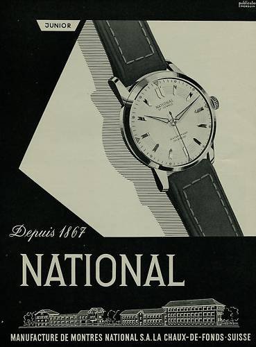 1956 National Watch Company Switzerland Vintage 1956 Swiss Ad Suisse Advert
