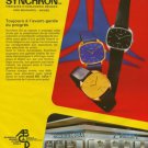 Synchron Watch Company Aureole Borel Cyma Doxa 1976 Swiss Ad Suisse Advert
