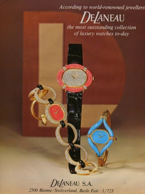 DeLaneau Watch Company Switzerland Vintage 1976 Swiss Ad Suisse Advert Horology