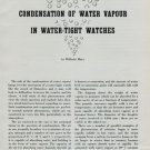1950 Condensation of Water Vapour in Water-Tight Watches 1950 Swiss Magazine Article by Wilhelm Marx