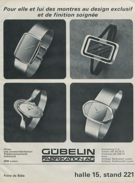 Gubelin Watch Company Vintage 1976 Swiss Ad Suisse Advert Horlogerie Horology