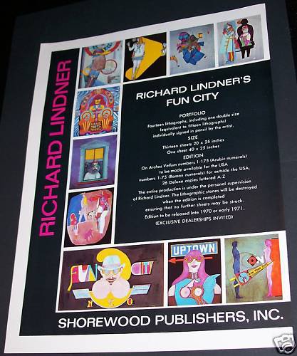 1971 Richard Lindner Fun City Vintage 1971 Art Ad  Advert Advertisement Shorewood