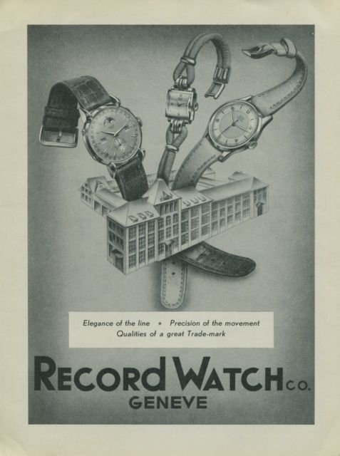 1949 Record Watch Company Geneva Vintage 1949 Swiss Ad Suisse Advert Switzerland Horology