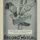 1949 Record Watch Company Geneva Vintage 1949 Swiss Ad Suisse Advert Switzerland Horology