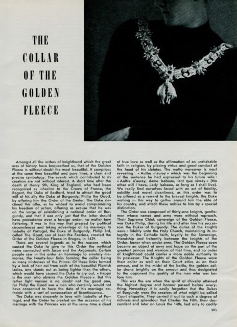 1950 The Collar of the Golden Fleece Vintage 1950 Swiss Magazine Article