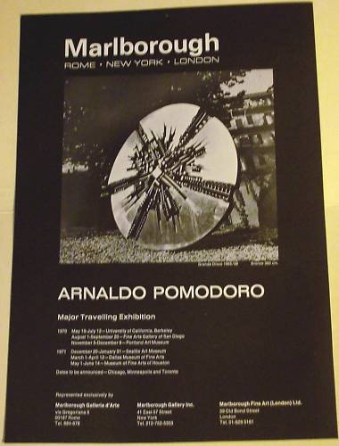 Arnaldo Pomodoro Original 1970 Art Exhibition Ad