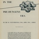 Dr. H. Von Bertele - Precision Timekeeping in the Pre-Huygens Era Part 1 1954 Swiss Magazine Article