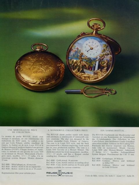 Reuge Watch Company Sainte-Croix Switzerland 1976 Swiss Ad Suisse Advert