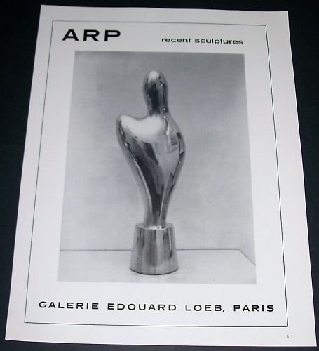 Arp Vintage 1965 Paris Art Exhibition Ad Galerie Edouard Loeb, Paris