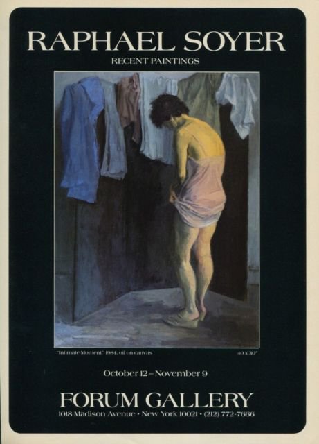 1985 Raphael Soyer Intimate Moment 1985 Art Exhibition Ad Advert Forum Gallery NY