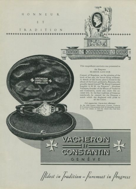 1949 Vacheron & Constantin Watch Company Switzerland Vintage 1949 Swiss Ad Suisse Advert Horology