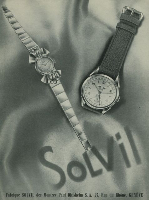 1949 Solvil Watch Company Paul Ditisheim Vintage 1949 Swiss Ad Suisse Advert Switzerland