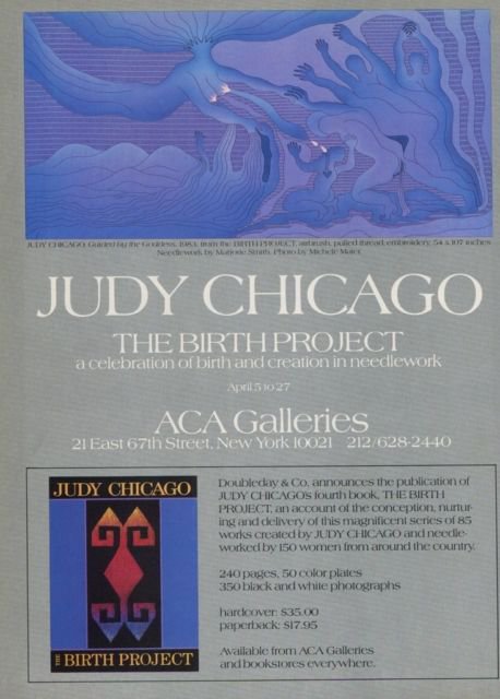1985 Judy Chicago The Birth Project 1985 Art Exhibition Ad Advert ACA Galleries, NY
