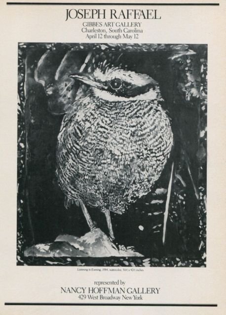 1985 Joseph Raffael Listening to Evening 1985 Art Exhibition Ad Advert Gibbes Art Gallery