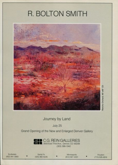 R. Bolton Smith Journey By Land 1985 Art Exhibtion Ad Advert Rancho Orchard