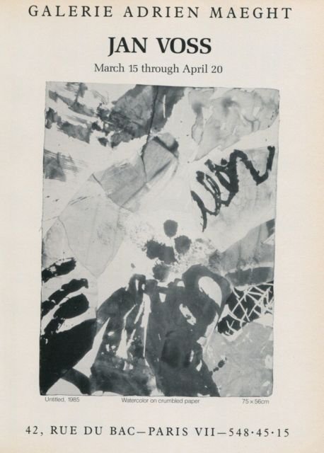 Jan Voss 1985 Paris Art Exhibition Ad Advertisement Galerie Adrien Maeght
