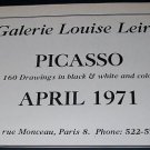 Pablo Picasso Vintage 1971 Paris Art Exhibition Ad Advert Galerie Louise Leiris Pablo Picasso Vintage 1971 Paris Art Exhibition Ad Advert Galerie Louise Leiris